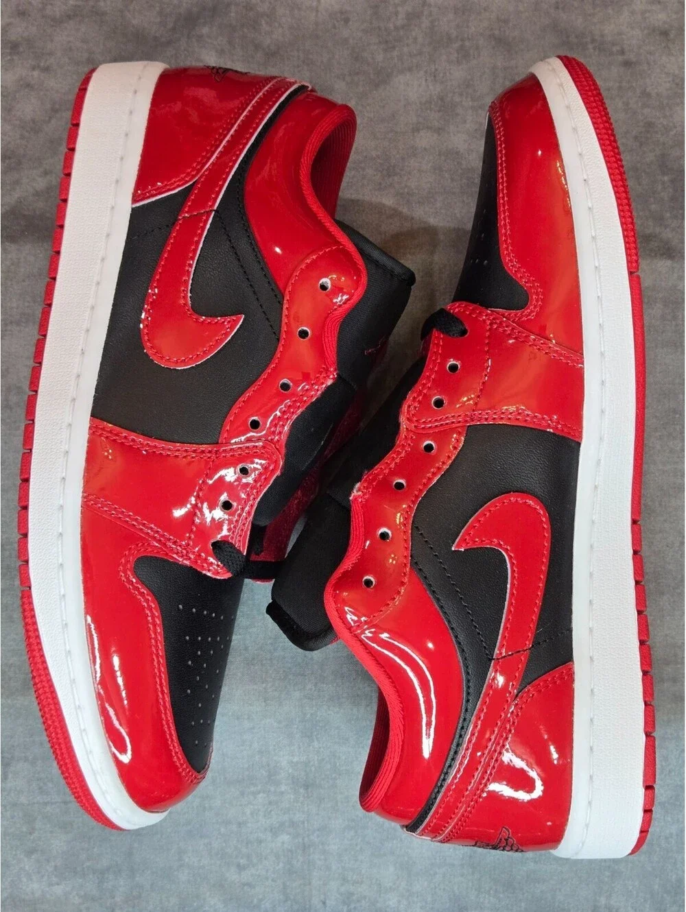 Air Jordan 1 Low SE - Patent Varsity Red Black (HV4089-006) Mens Size 9.5 BRED